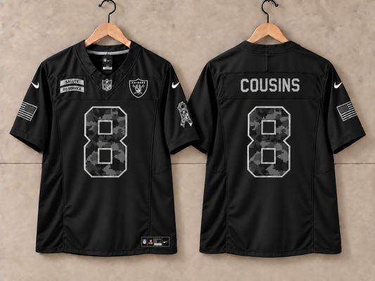 LAS VEGAS RAIDERS KIRK COUSINS BLACK SALUTE TO SERVICE JERSEY