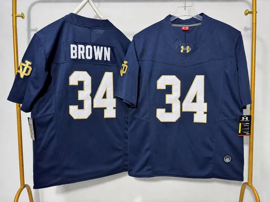 NOTRE DAME FIGHTING IRISH DRAYK BROWN BLUE JERSEY
