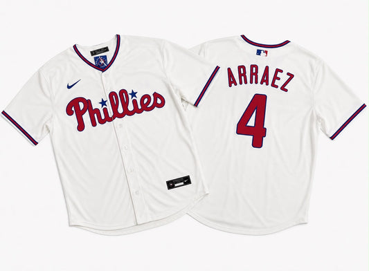 PHILADELPHIA PHILLIES LUIS ARRAEZ WHITE JERSEY