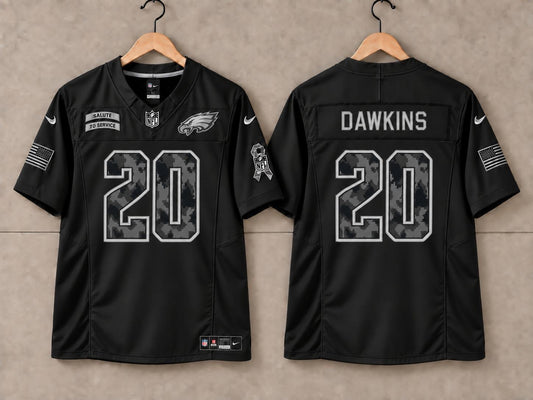 PHILADELPHIA EAGLES BRAIN DAWKINS SALUTE TO SERVICE BLACK JERSEY