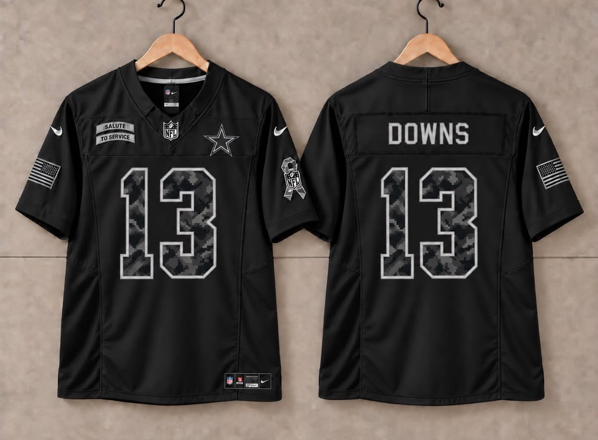 DALLAS COWBOYS CALEB DOWNS BLACK SALUTE TO SERVICE JERSEY