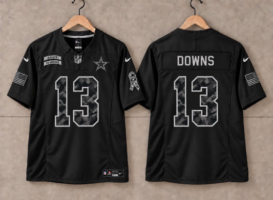 DALLAS COWBOYS CALEB DOWNS BLACK SALUTE TO SERVICE JERSEY