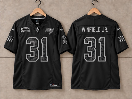 TAMPA BAY BUCCANEERS ANTOINE WINFIELD JR BLACK SALUTE TO SERVICE JERSEY