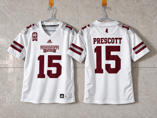 MISSISSIPPI STATE BULLDOGS DAK PRESCOTT WHITE JERSEY
