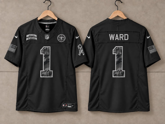 TENNESSEE TITANS CAM WARD BLACK SALUTE TO SERVICE JERSEY