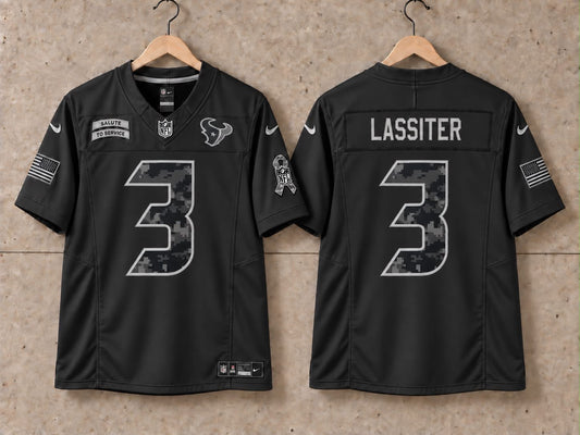 HOUSTON TEXANS KAMARI LASSITER BLACK SALUTE TO SERVICE JERSEY