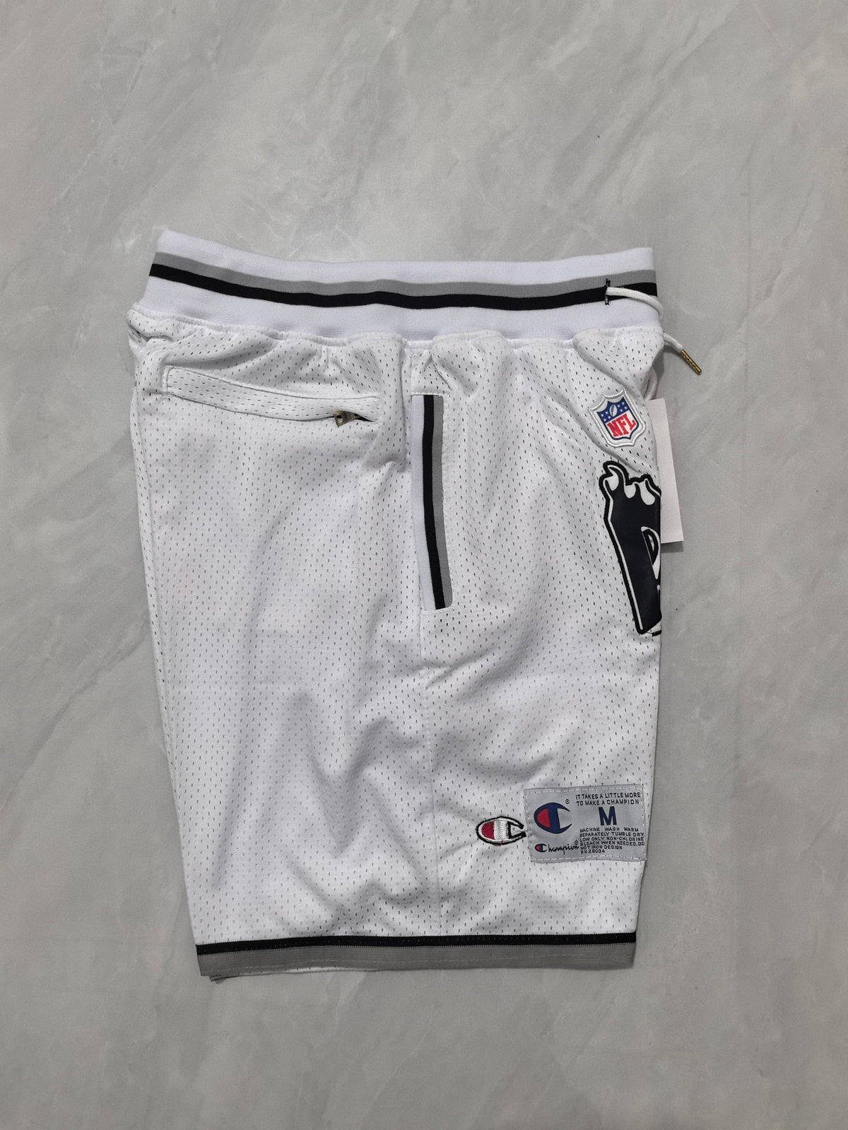 LAS VEGAS RAIDERS WHITE SHORTS