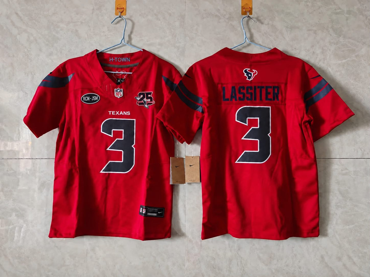 HOUSTON TEXANS KAMARI LASSITER RED 25 YEAR ANNIVERSARY JERSEY