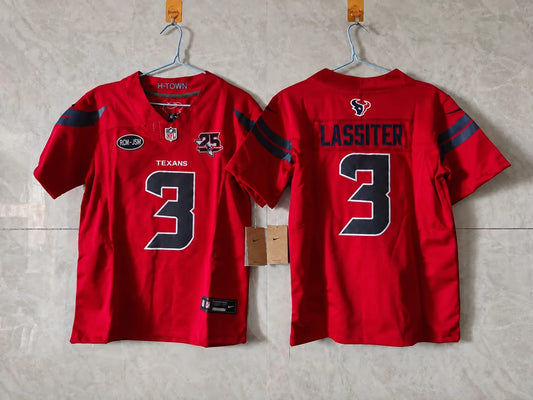 HOUSTON TEXANS KAMARI LASSITER RED 25 YEAR ANNIVERSARY JERSEY