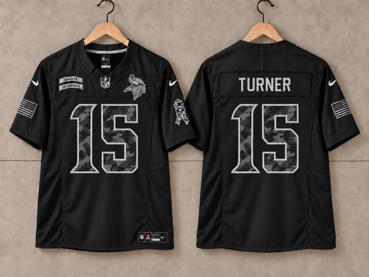 MINNESOTA VIKINGS DALLAS TURNER BLACK SALUTE TO SERVICE JERSEY