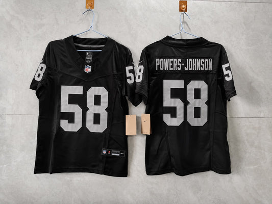 LAS VEGAS RAIDERS JACKSON POWERS-JOHNSON BLACK JERSEY