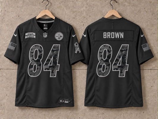 PITTSBURGH STEELERS ANTONIO BROWN BLACK SALUTE TO SERVICE JERSEY