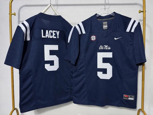 OLE MISS REBELS KEWAN LACEY DARK BLUE JERSEY