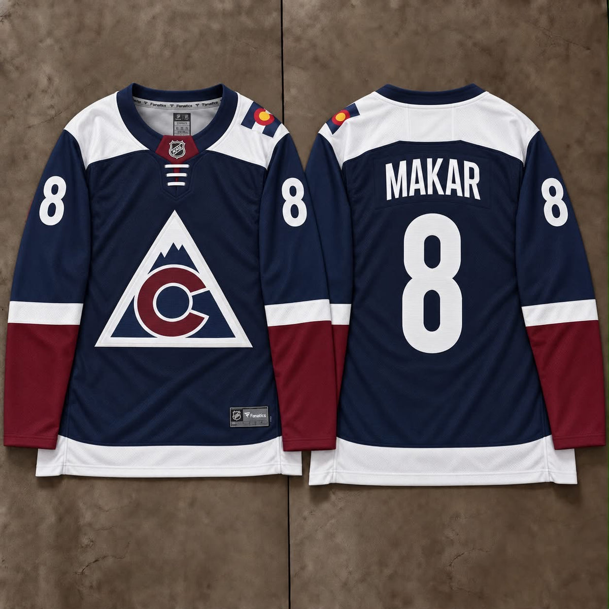 COLORADO AVALANCHE CALE MAKAR BLUE JERSEY
