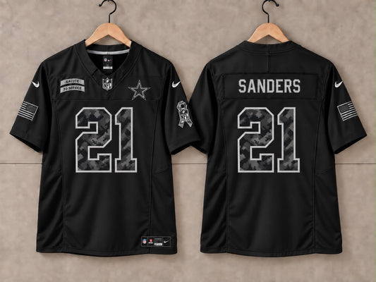 DALLAS COWBOYS DEION SANDERS BLACK SALUTE TO SERVICE JERSEY