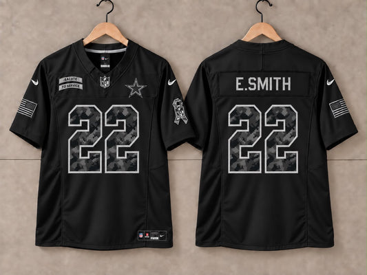 DALLAS COWBOYS EMMITT SMITH BLACK SALUTE TO SERVICE JERSEY