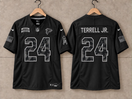 ATLANTA FALCONS AJ TERRELL JR BLACK SALUTE TO SERVICE JERSEY