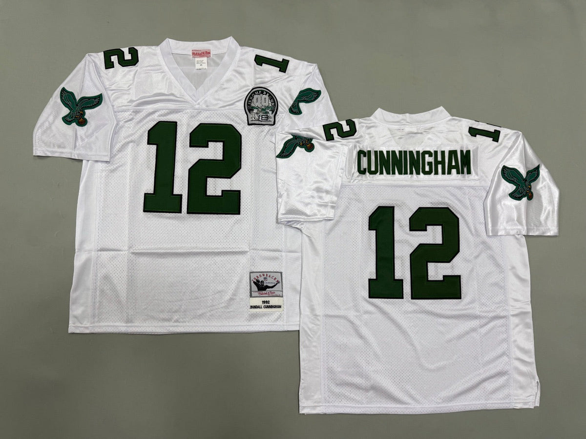 PHILADELPHIA EAGLES RANDAL CUNNINGHAM WHITE VINTAGE JERSEY