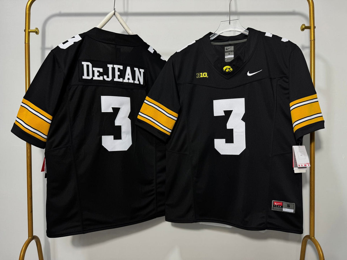 IOWA HAWKEYES COOPER DEJEAN BLACK JERSEY