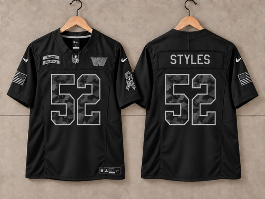 WASHINGTON COMMANDERS SONNY STYLES SALUTE TO SERVICE BLACK JERSEY