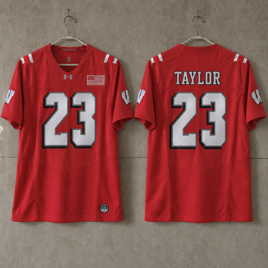WISCONSIN BADGERS JONATHAN TAYLOR RED JERSEY