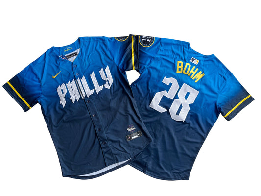 PHILADELPHIA PHILLIES ALEC BOHM BLUE JERSEY