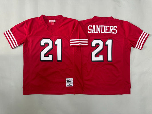 SAN FRANCISCO 49ERS DEION SANDERS RED VINTAGE JERSEY