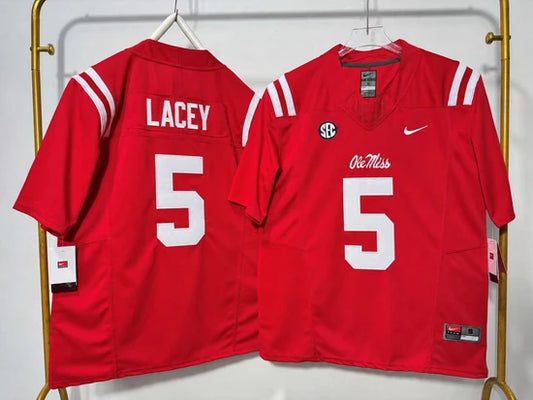 OLE MISS REBELS KEWAN LACEY RED JERSEY