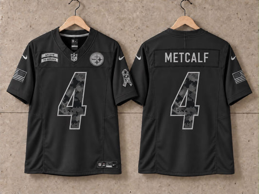 PITTSBURGH STEELERS DK METCALF BLACK SALUTE TO SERVICE JERSEY