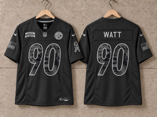 PITTSBURGH STEELERS TJ WATT BLACK SALUTE TO SERVICE JERSEY