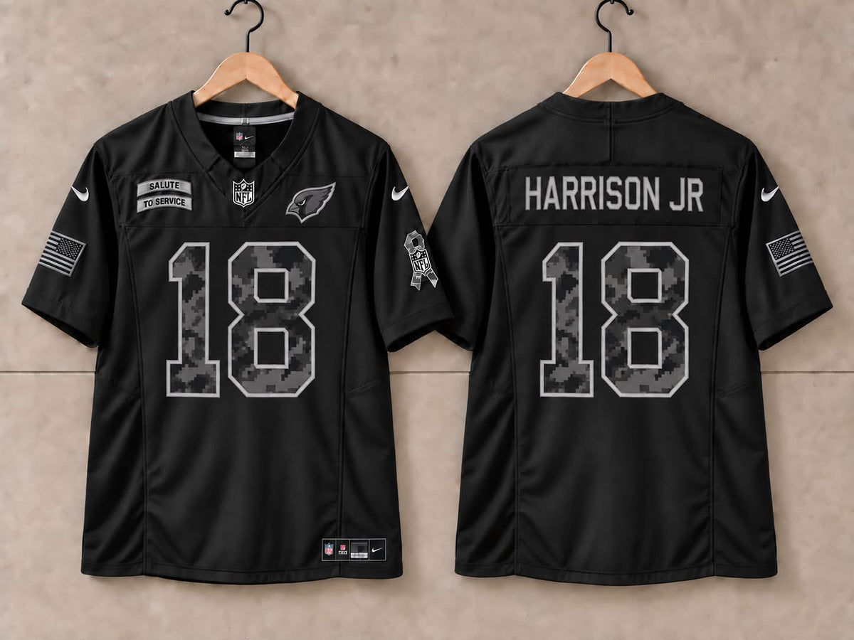 ARIZONA CARDINALS MARVIN HARRISON JR BLACK SALUTE TO SERVICE JERSEY