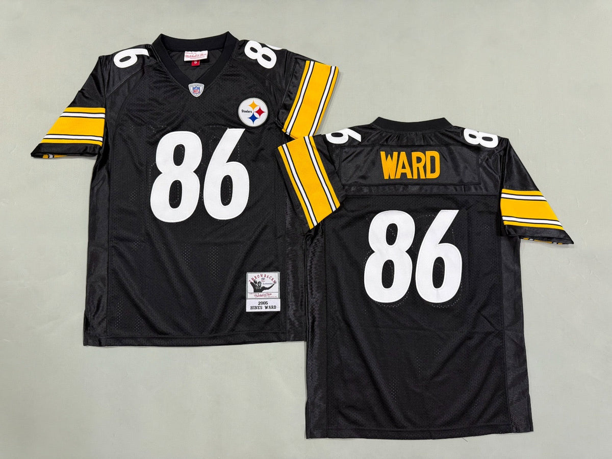 PITTSBURGH STEELERS HINES WARD BLACK VINTAGE JERSEY