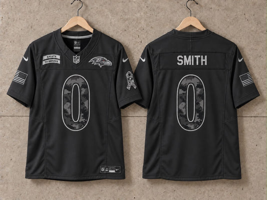 BALTIMORE RAVENS ROQUAN SMITH BLACK SALUTE TO SERVICE JERSEY