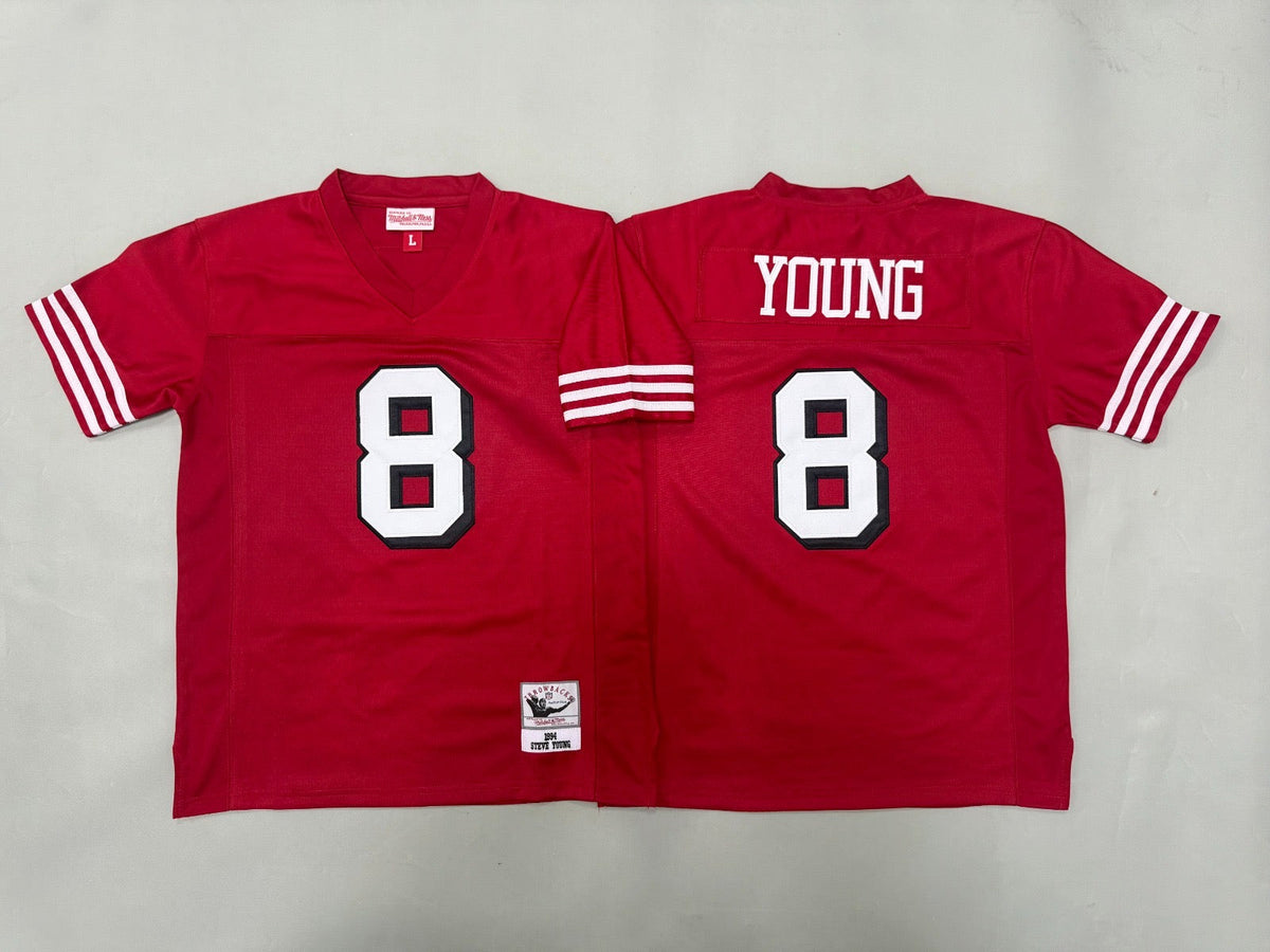 SAN FRANCISCO 49ERS STEVE YOUNG RED VINTAGE JERSEY