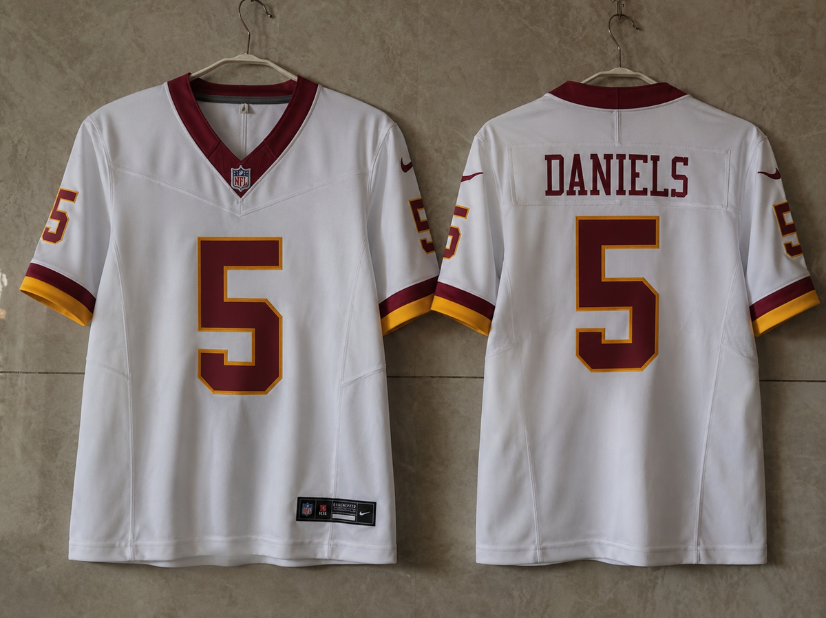WASHINGTON COMMANDERS JAYDEN DANIELS WHITE JERSEY