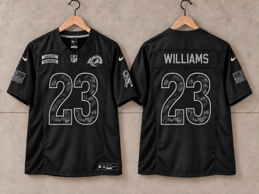 LOS ANGELES RAMS KYREN WILLIAMS BLACK SALUTE TO SERVICE JERSEY
