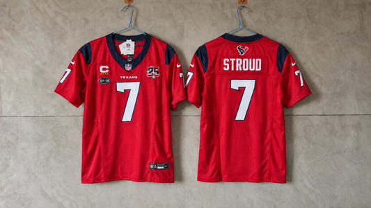 HOUSTON TEXANS CJ STROUD RED CAPTAIN JERSEY