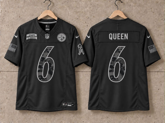 PITTSBURGH STEELERS PATRICK QUEEN BLACK SALUTE TO SERVICE JERSEY
