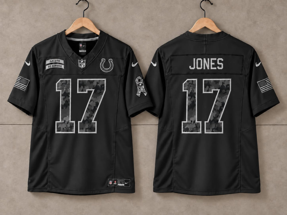 INDIANAPOLIS COLTS DANIEL JONES BLACK SALUTE TO SERVICE JERSEY