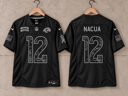 LOS ANGELES RAMS PUKA NACUA BLACK SALUTE TO SERVICE JERSEY