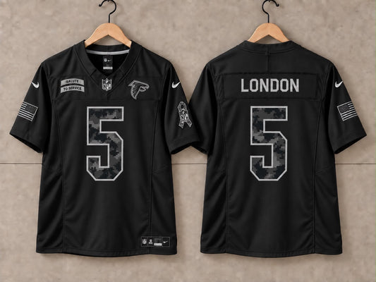 ATLANTA FALCONS DRAKE LONDON BLACK SALUTE TO SERVICE JERSEY