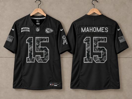 KANSAS CITY CHIEFS PATRICK MAHOMES BLACK SALUTE TO SERVICE JERSEY