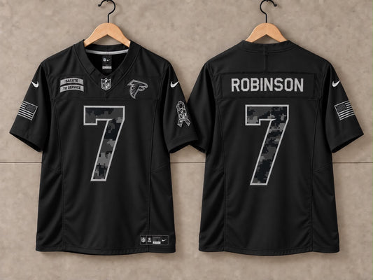 ATLANTA FALCONS BIJAN ROBINSON BLACK SALUTE TO SERVICE JERSEY