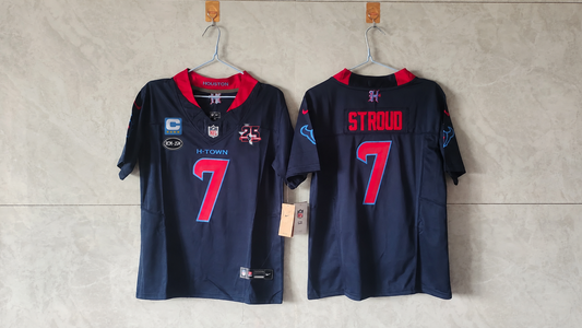 HOUSTON TEXANS CJ STROUD BLUE CAPTAIN ALTERNATE JERSEY