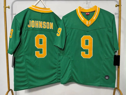 NOTRE DAME FIGHTING IRISH BRAUNTAE JOHNSON GREEN AND GOLD JERSEY