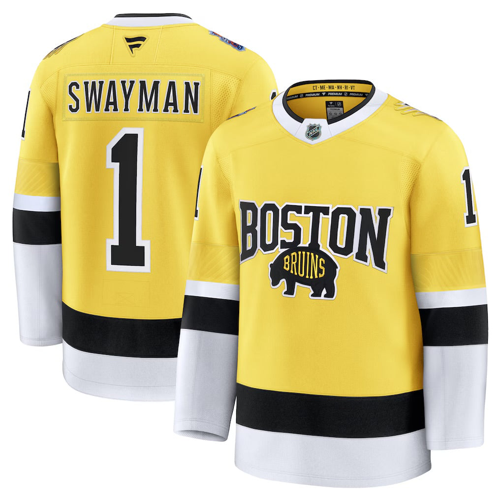 BOSTON BRUINS SWAYMAN YELLOW JERSEY