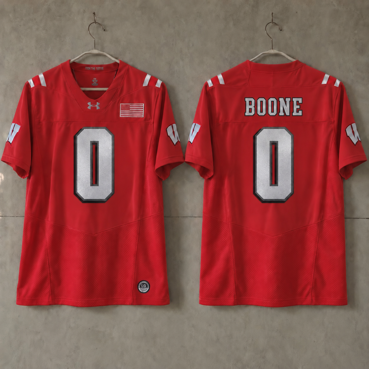 WISCONSIN BADGERS JUSTUS BOONE RED JERSEY