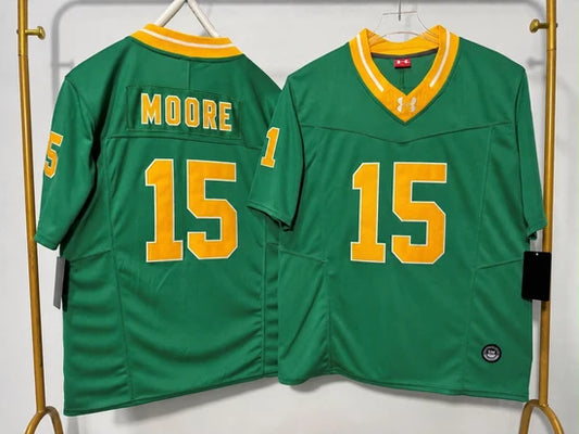 NOTRE DAME FIGHTING IRISH LEONARD MOORE GREEN AND GOLD JERSEY