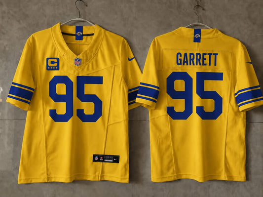 LOS ANGELES RAMS MYLES GARRETT YELLOW CAPTAIN JERSEY