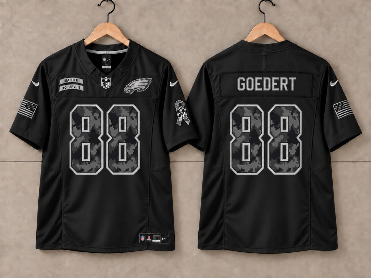 PHILADELPHIA EAGLES DALLAS GOEDERT SALUTE TO SERVICE BLACK JERSEY